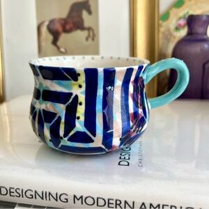 Anthropologie Kinetic Stencil 10 oz cup Mug